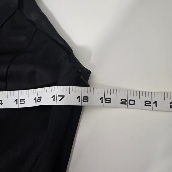 John Lewis Black Satin Slip Dress Size 14 Black Formal Event Cocktail Attire LBD - Picture 9 of 13